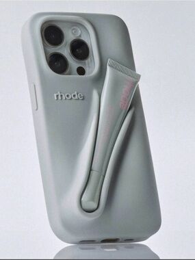 RHODE Light Gray iPhone 13/14/15 pro Case with Detachable Tube Holder